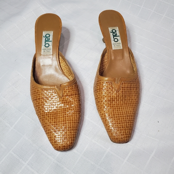 Galo Shoes - Galo caramel woven leather mules sz. 10.5